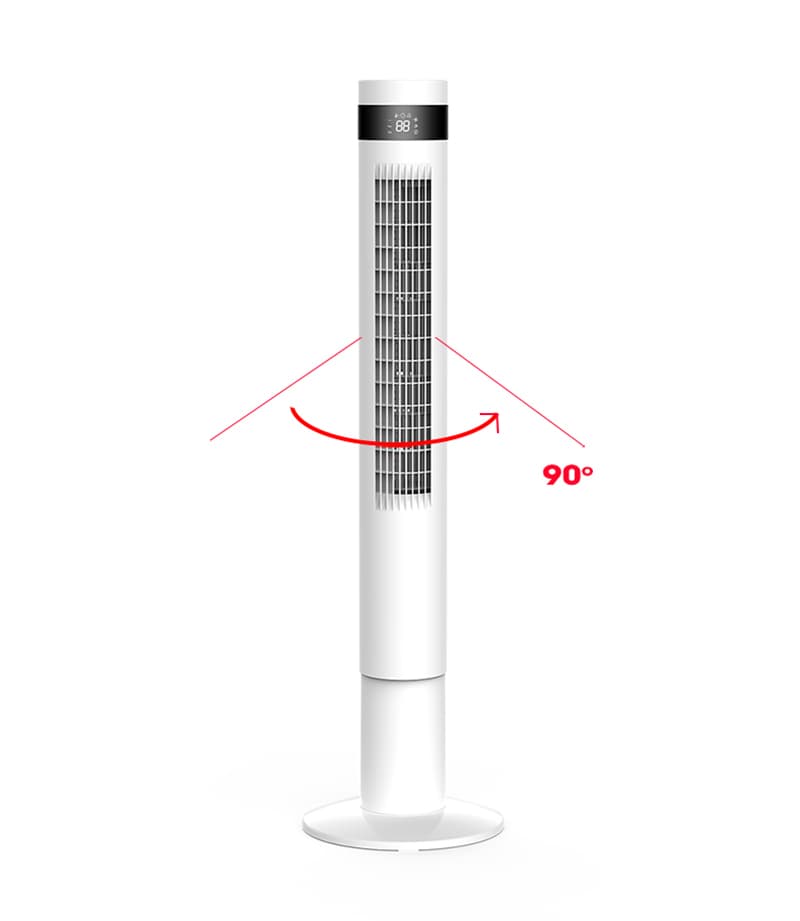 Quạt tháp Panworld PW-8105W xoay được linh hoạt 90 độ