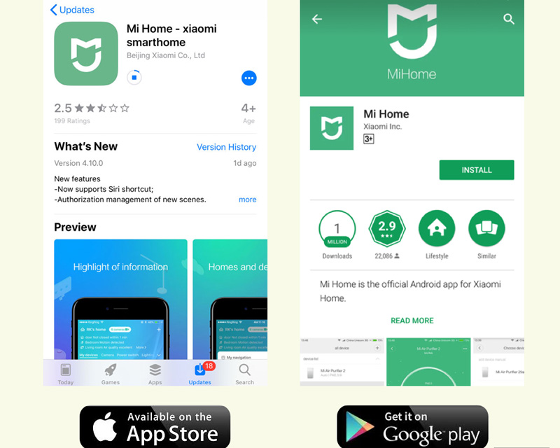 Tải app Mi Home trên iOS và Android