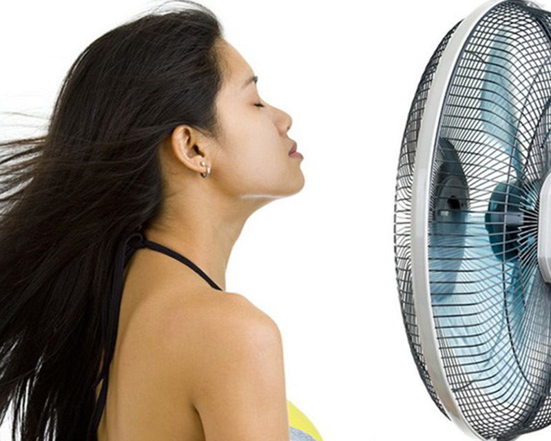 Tận dụng gió quạt để làm khô tóc