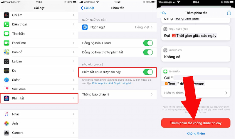 Thêm phím tắt để hẹn giờ gửi tin nhắn trên iPhone