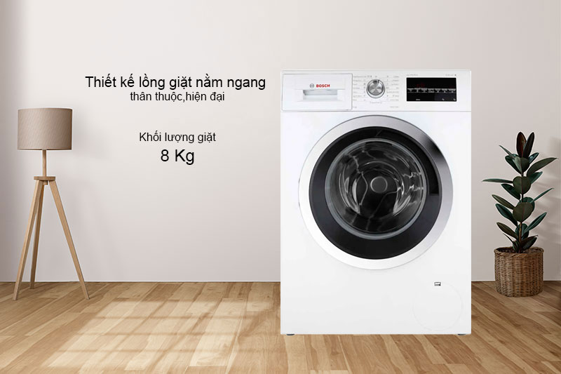 Thiết kế lồng giặt nằm ngang thân thuộc, hiện đại