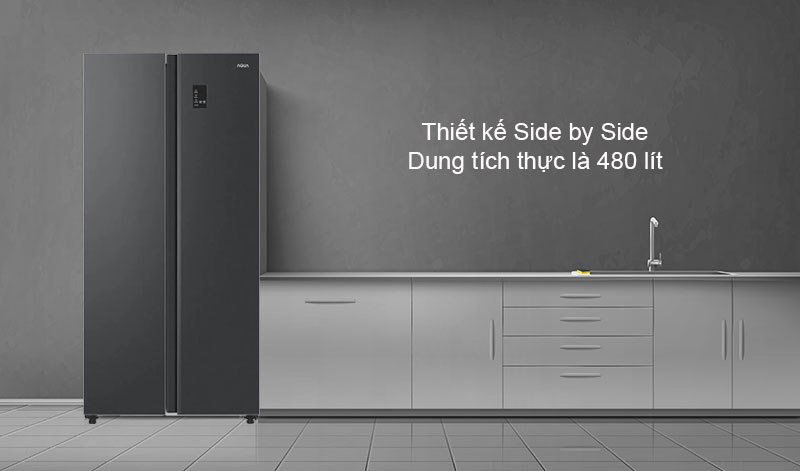 Thiết kế Side by Side có cửa tủ kháng khuẩn