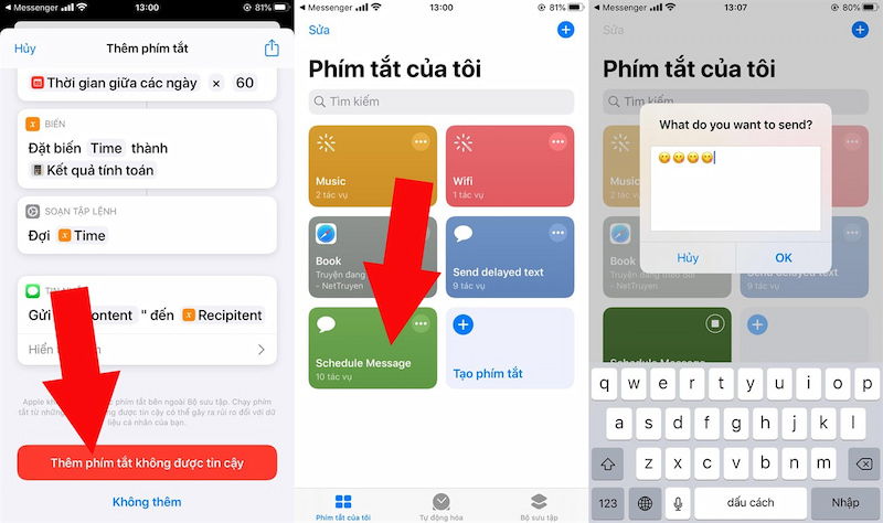 Thiết lập ứng dụng Scheduled để hẹn giờ gửi tin nhắn trên iPhone