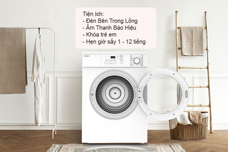 Máy Sấy Galanz 7 Kg GMS07 trang bị nhiều tính năng