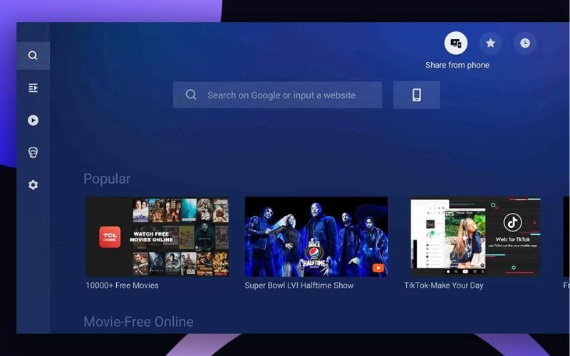 Trình duyệt TV BrowseHere sử dụng cho TCL Android TV