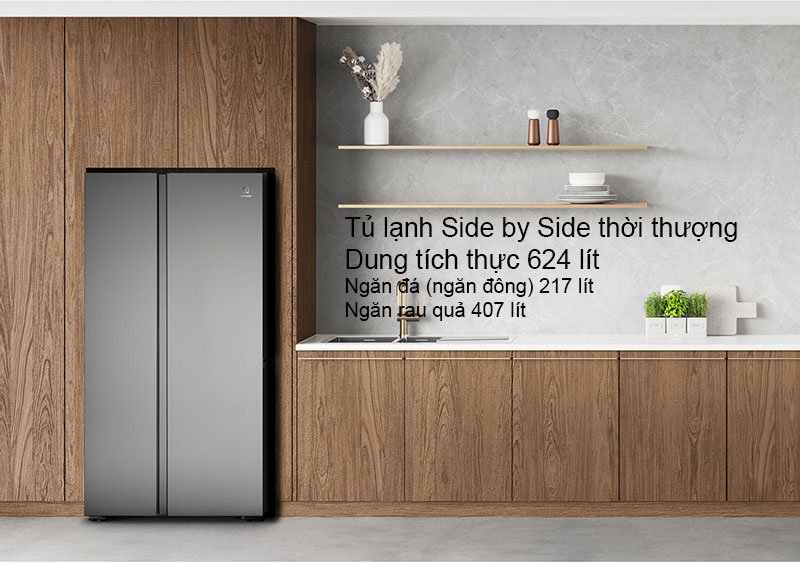 Tủ lạnh Side by Side thời thượng, sang trọng