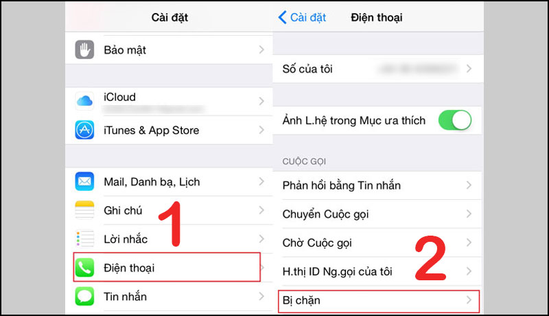 Các bước rà soát danh sách chặn điện thoại