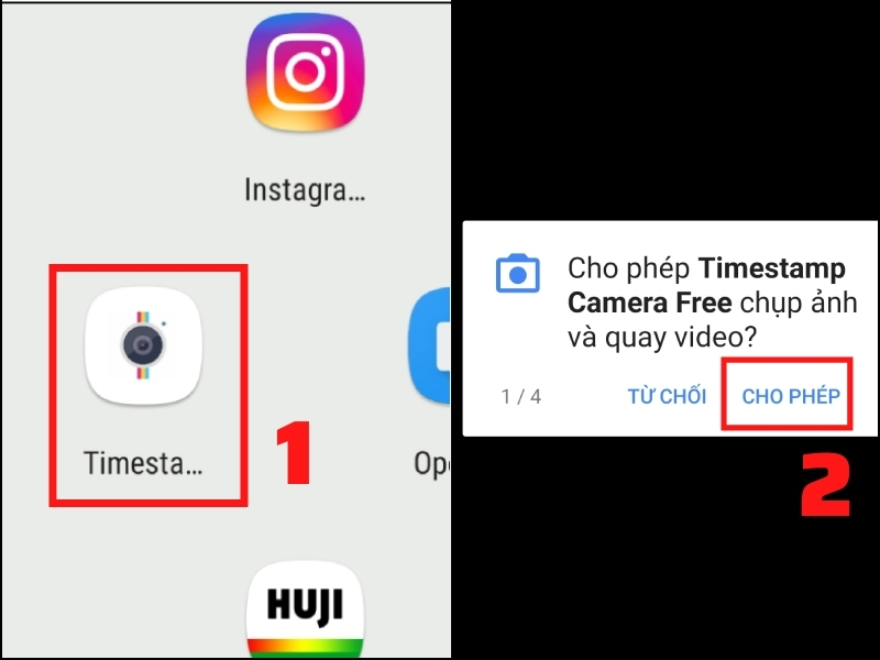 Phần mềm chụp ảnh có ngày giờ Timestamp Camera Free