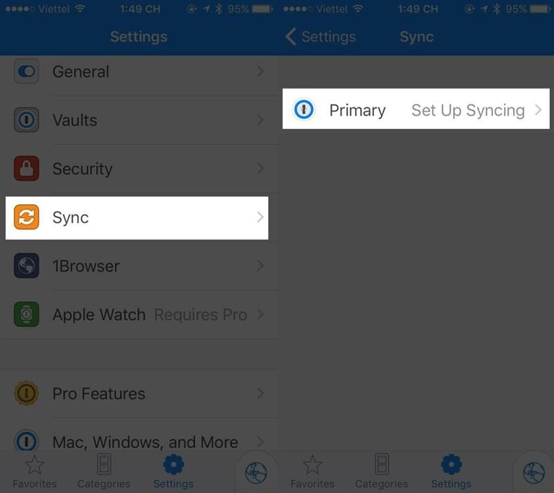chọn Sync đồng bộ dữ liệu