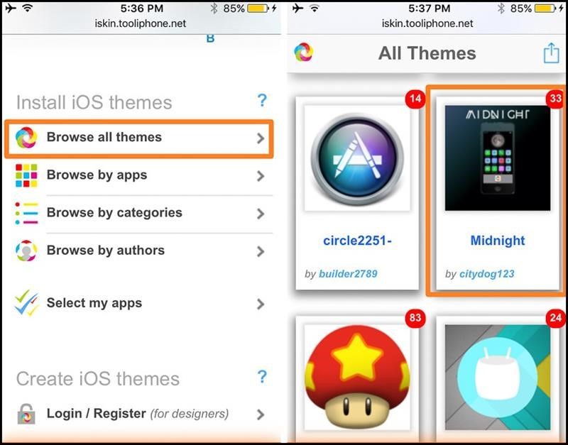 Nhấn vào Application icons để lựa chọn icon mà bạn mong muốn thay đổi