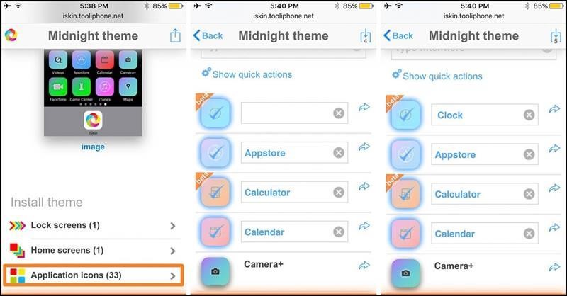 Chọn ứng dụng muốn thay đổi icon rồi nhấn Tải xuống
