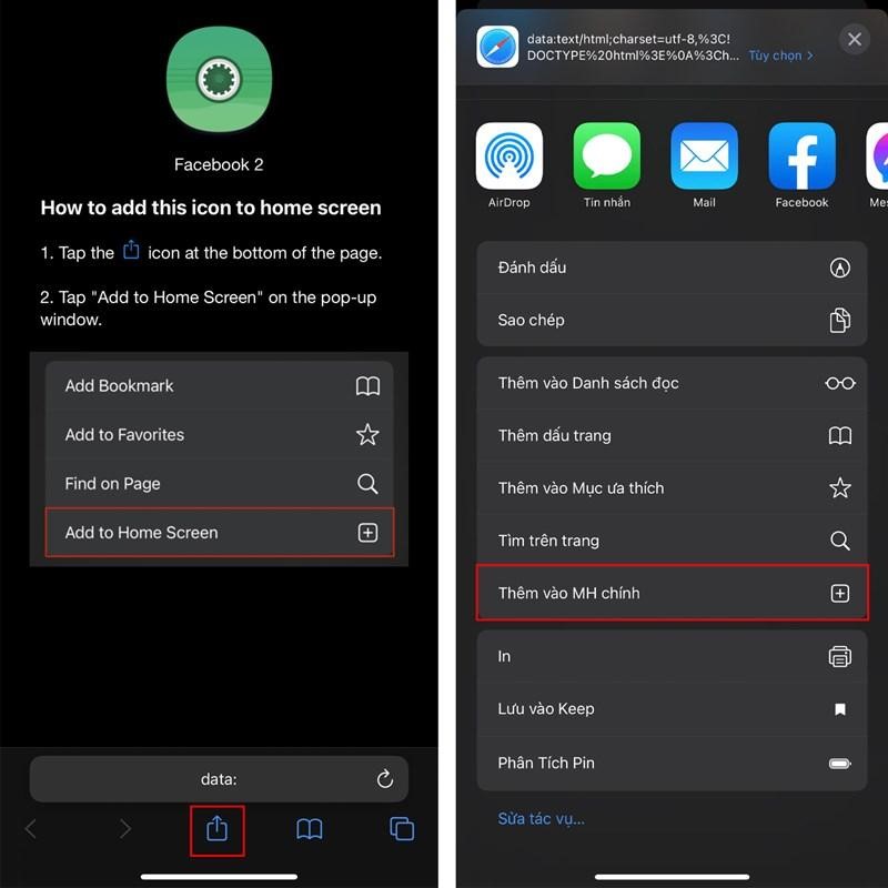 Lựa chọn Add to Home Screen để hoàn tất