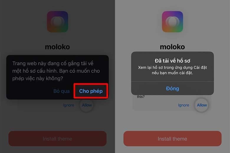 Cho phép quá trình tải cấu hình hồ sơ