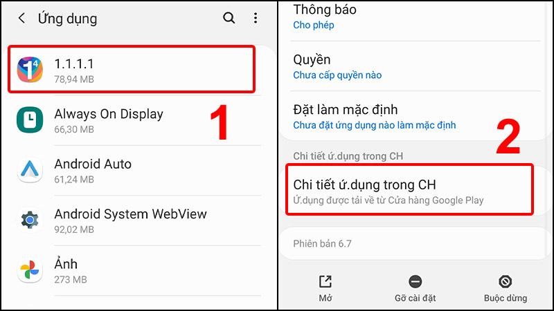 Chọn Ứng dụng bản thân muốn gỡ cài đặt cập nhật