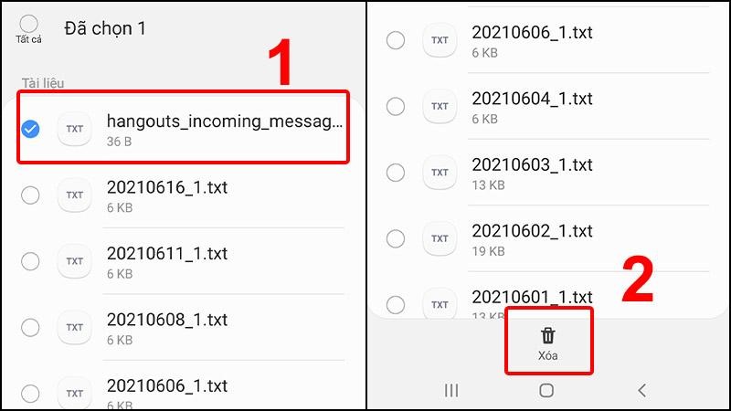 Vào File rồi nhấn vào dòng chữ Xóa