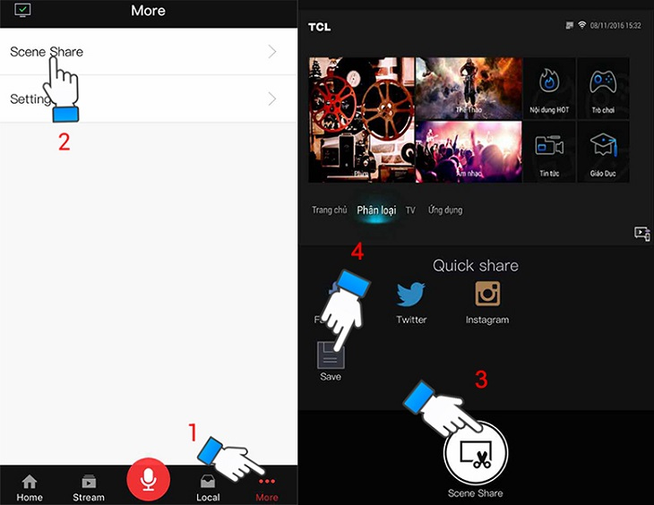 Cách kết nối điện thoại với tivi TCL