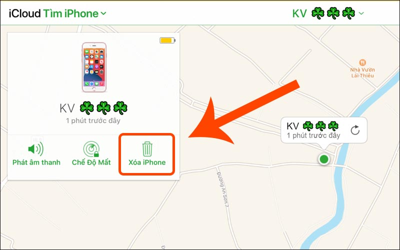 Nhấn vào “Xóa iPhone” để hoàn tất cách khóa iPhone