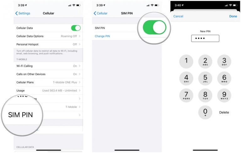 Kích hoạt tính năng khóa sim trên iPhone