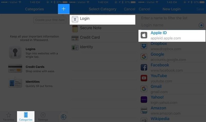 nhấn vào dấu “+” bên cạnh mục Categories