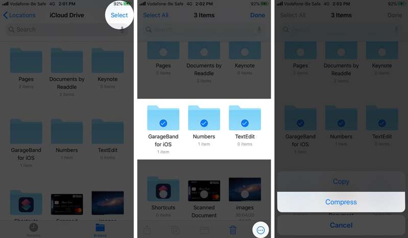 Các bước nén file trên iPhone