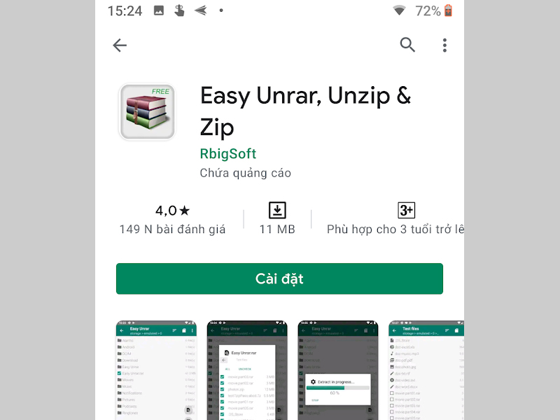 tải ứng dụng Easy Unrar Unzip
