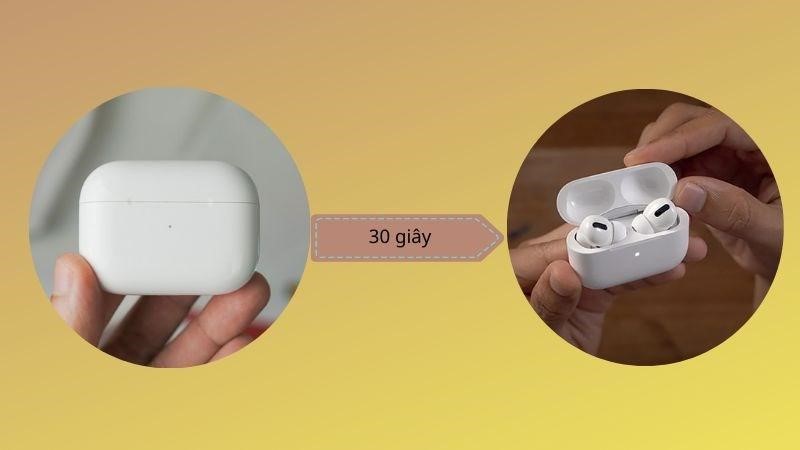 Đặt 2 đầu tai nghe vào bên trong hộp sạc AirPods Pro