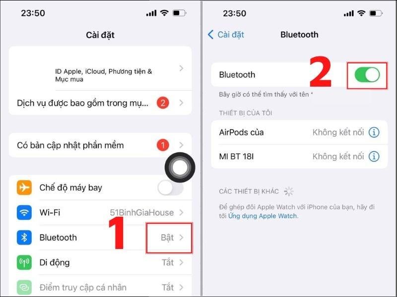 Các bước mở Bảng điều khiển rồi khởi động Bluetooth
