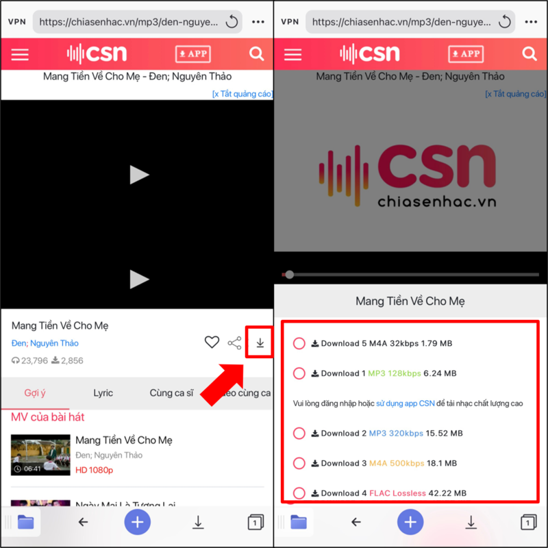 Cách tải nhạc về điện thoại