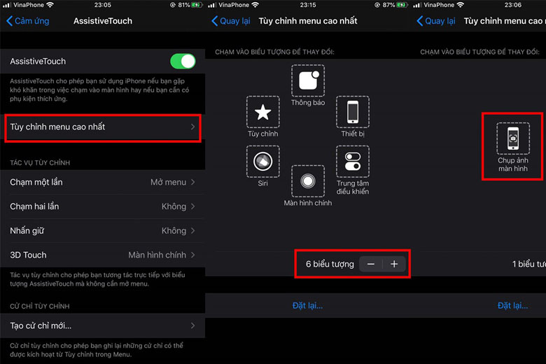 Các bước tắt tiếng chụp ảnh iPhone qua AssistiveTouch