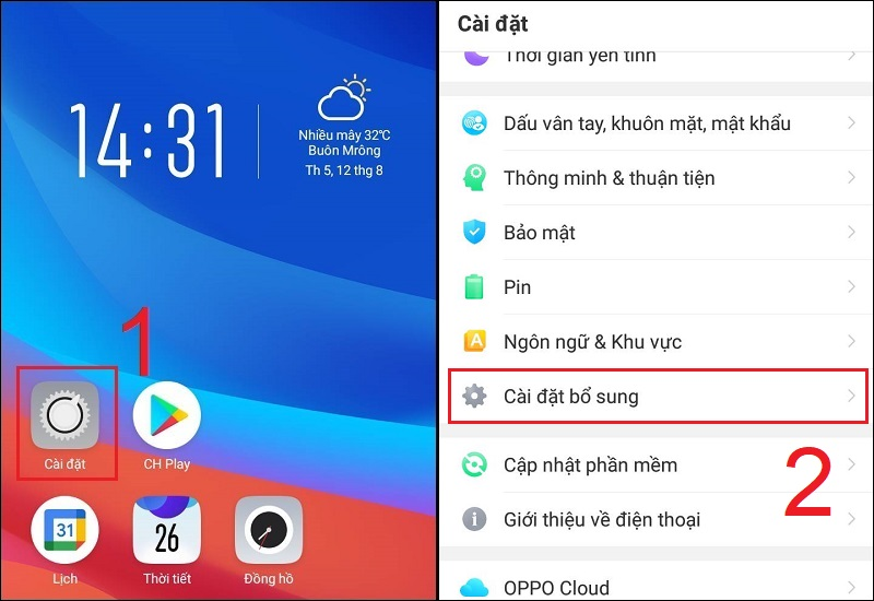 Cách thay đổi kiểu chữ trên điện thoại OPPO