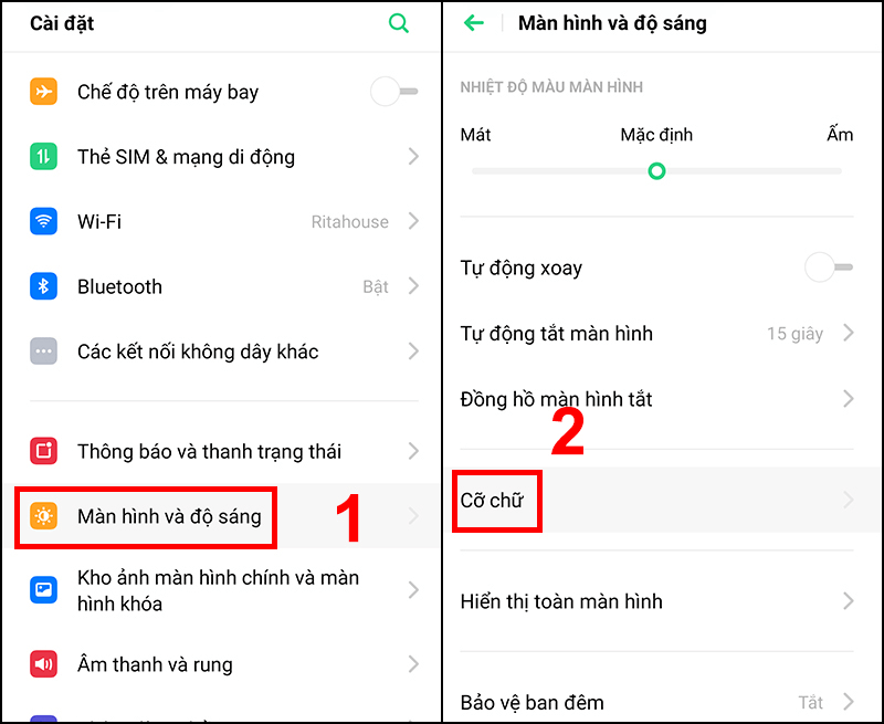Cách thay đổi kiểu chữ trên điện thoại OPPO