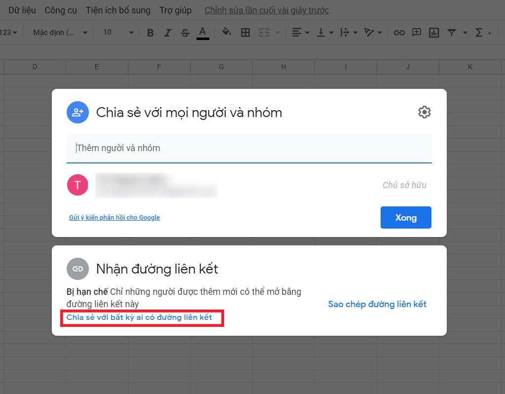 Chọn chia sẻ với bất kỳ ai