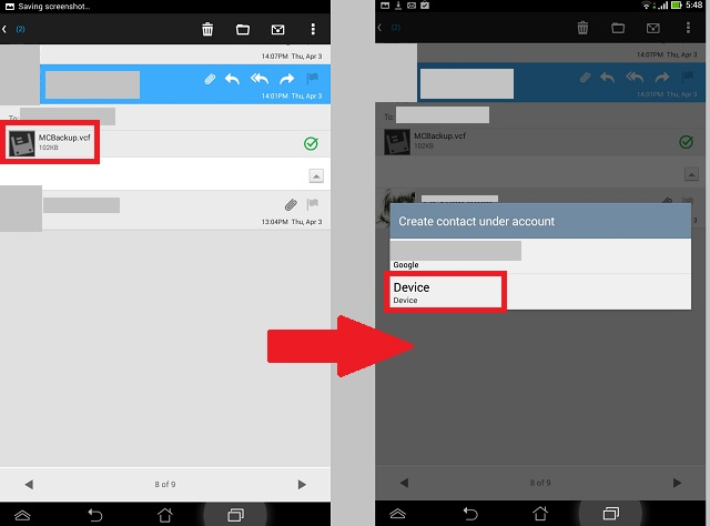 Mở email trên điện thoại Android, tải file xuống