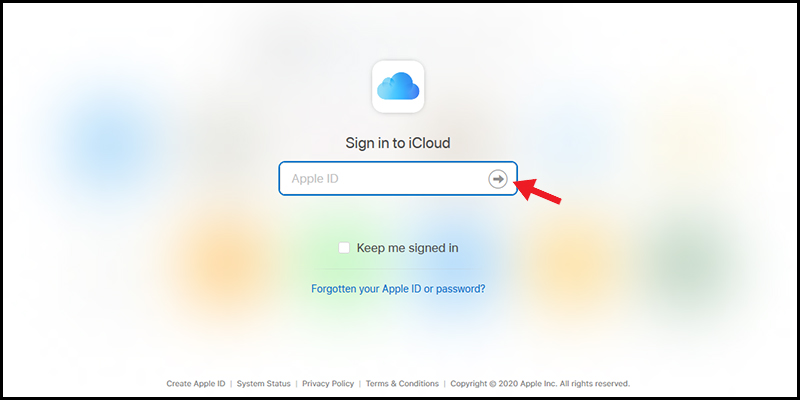 Sử dụng trình duyệt web trên máy tính, để truy cập vào iCloud.com.