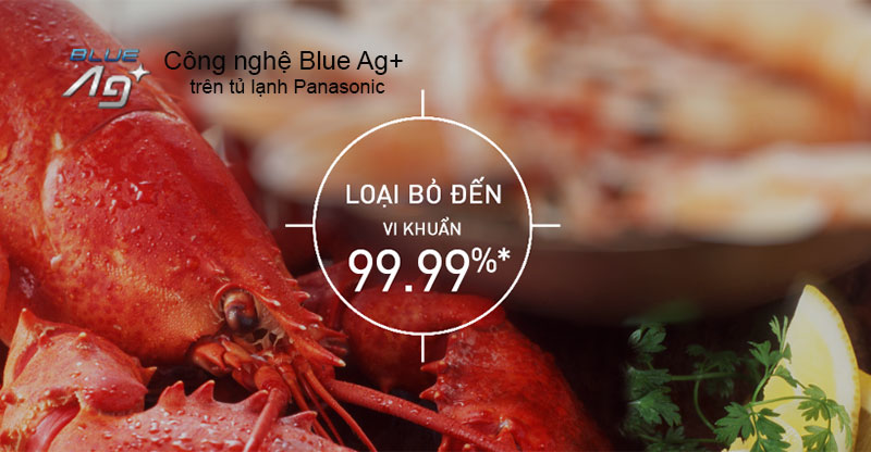 Công nghệ diệt khuẩn Blue Ag+ đã có mặt trên tủ lạnh Panasonic.