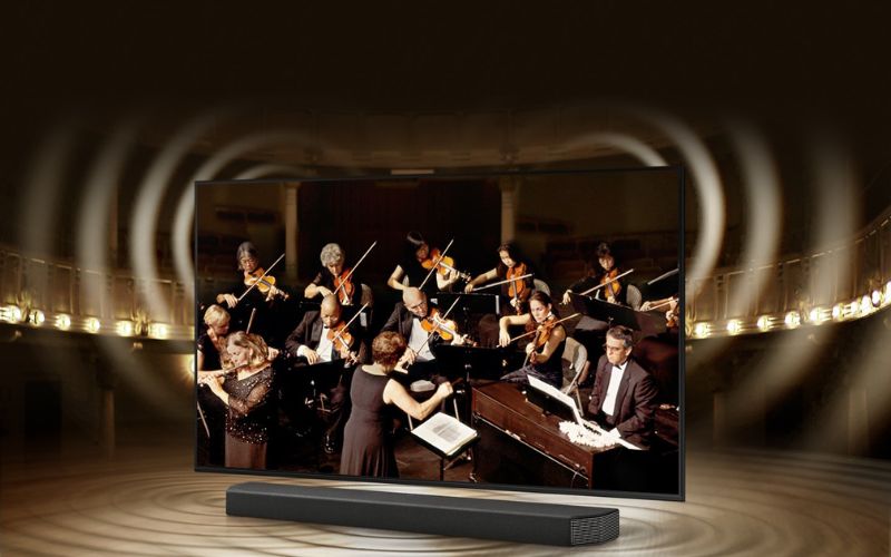 Công nghệ Q-Symphony giúp đồng bộ âm thanh từ loa Tivi và loa thanh