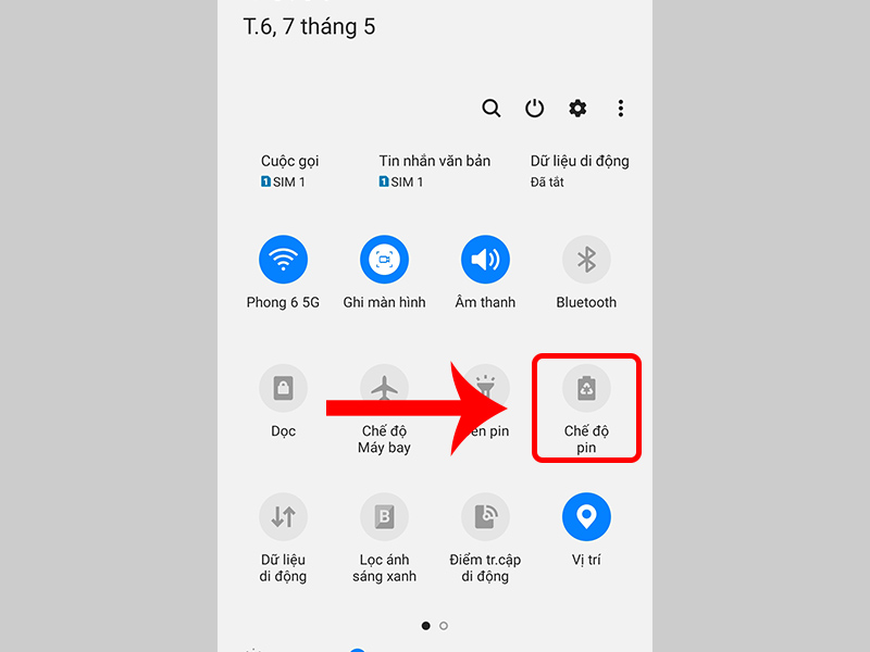 Tắt chế độ tiết kiệm pin trên điện thoại
