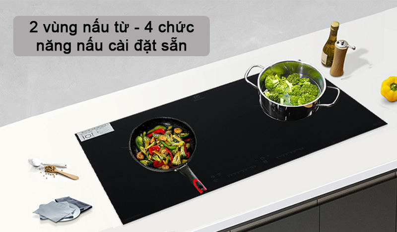 Electrolux EHI7260BB có 2 vùng nấu từ riêng biệt