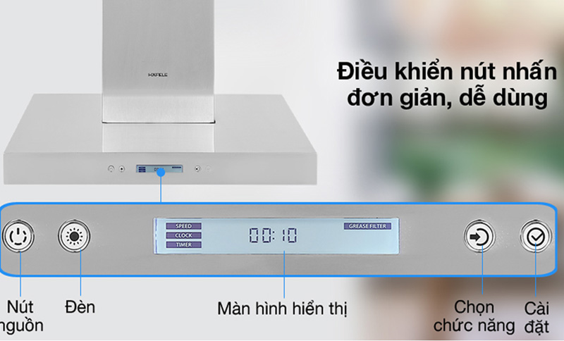 Hafele HH-WI60B sử dụng bảng điều khiển nút nhấn 