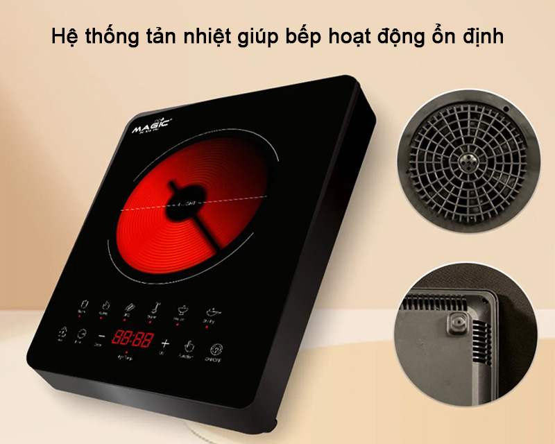 Hệ thống tản nhiệt bếp điện từ Magic Eco AC-202