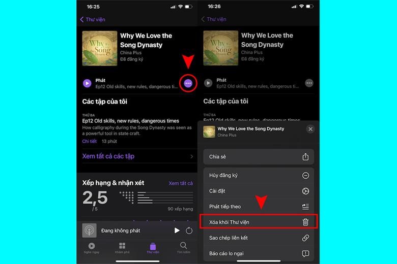 Xóa Podcast để giải phóng dung lượng Iphone