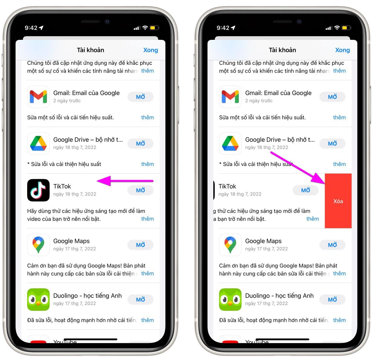 Xóa ứng dụng trên iphone ngay trên App Store