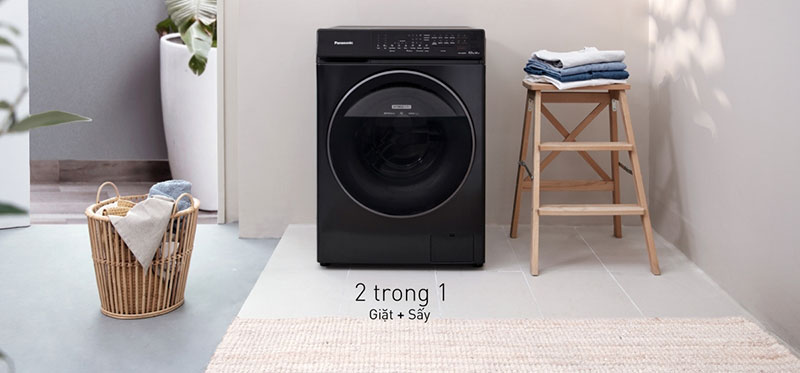 Tiết kiệm không gian với máy giặt sấy Panasonic Inverter 10/6 Kg NA-S106FR1BV.