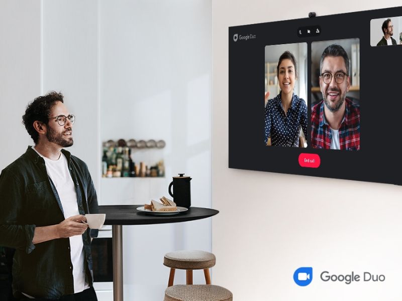 Gọi video bằng ứng dụng Google Duo trên NEO QLED 4K 65 Inch QA65QN90B