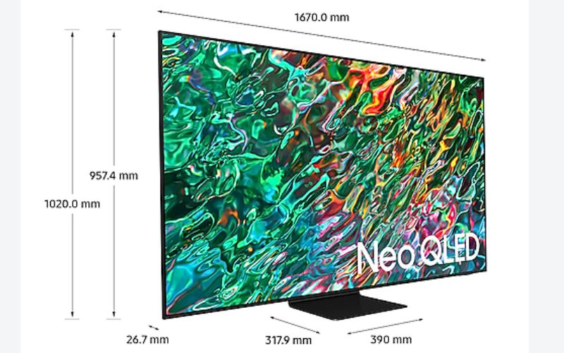Thông số kích thước của Samsung NEO QLED 75 Inch QA75QN90B