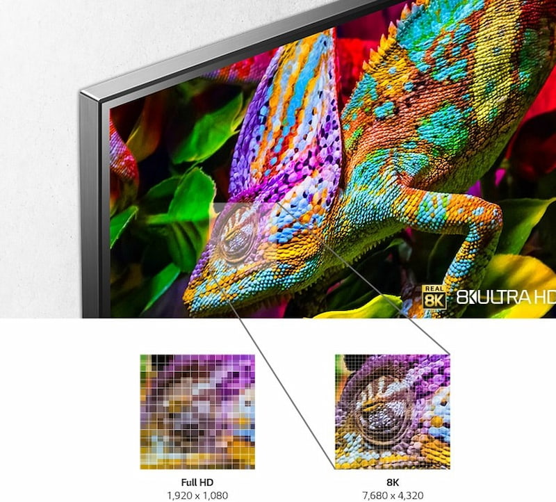 Nội dung hiển thị sắc nét với màn hình 8K Ultra HD