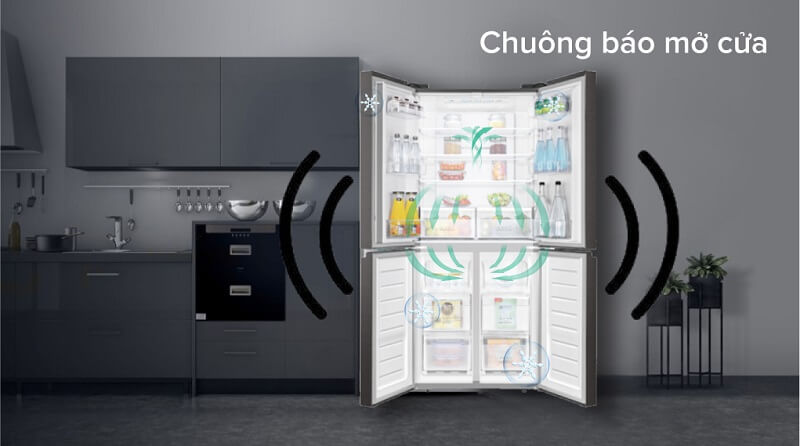 Tủ lạnh được trang bị chuông cảnh báo