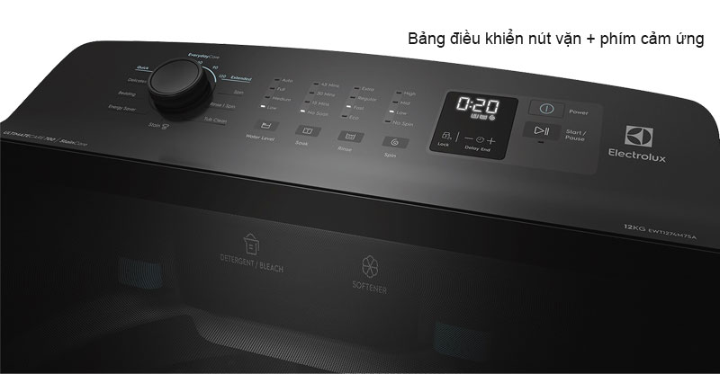 Bảng điều khiển có nút vặn và phím cảm ứng