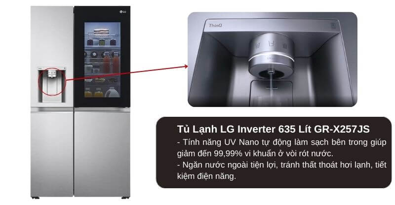 Ngăn lấy nước ngoài kháng khuẩn UV Nano