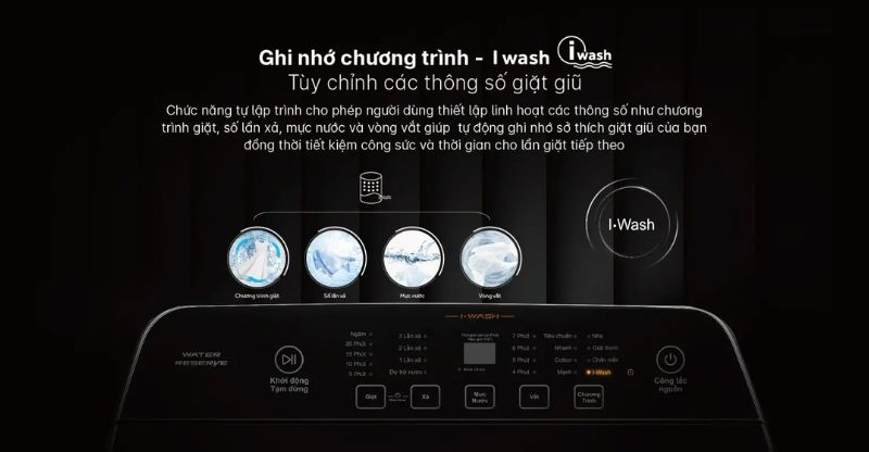Tính năng ghi nhớ chương trình giặt